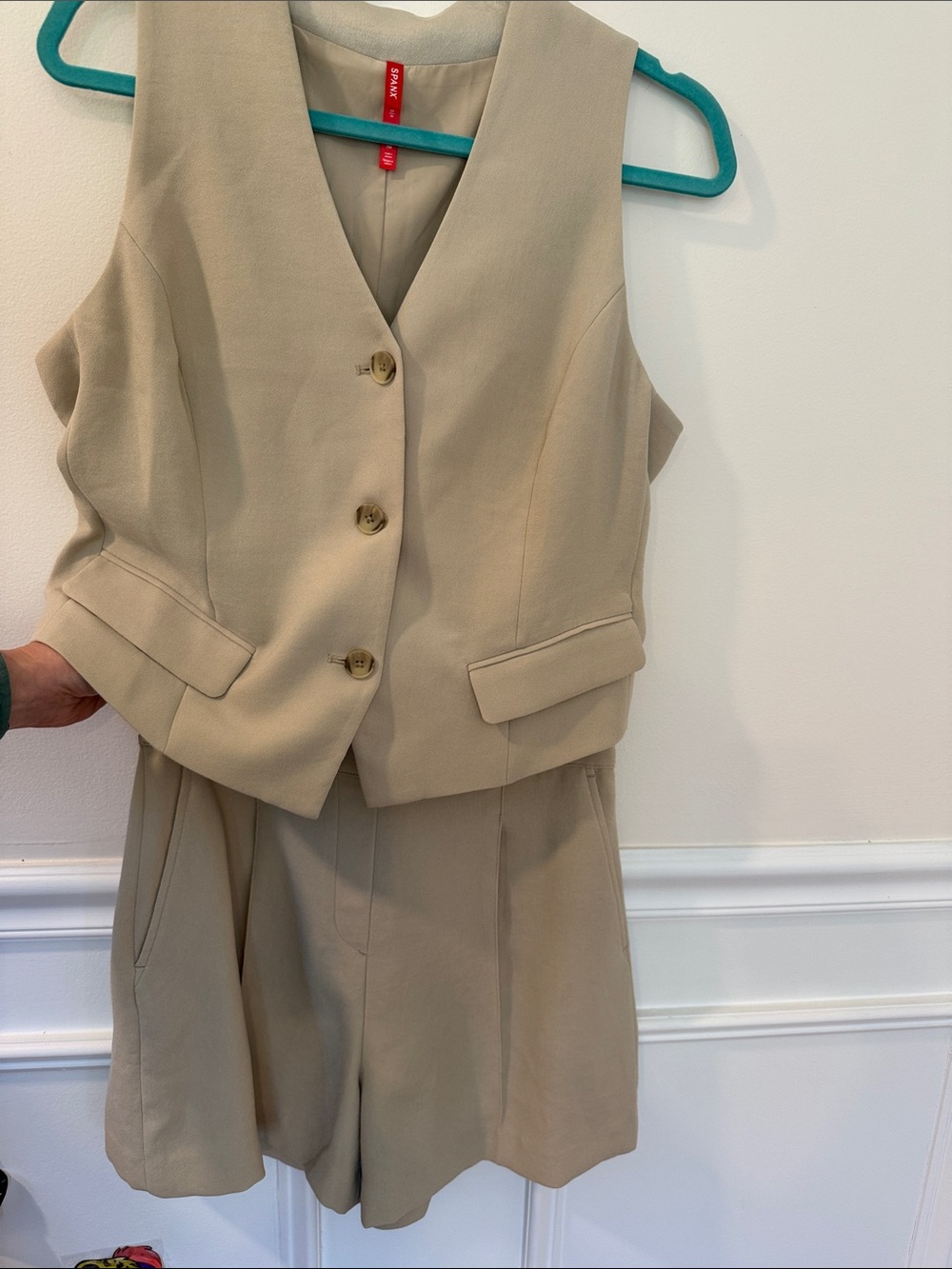 SPANX Beige Vest and Shorts Set